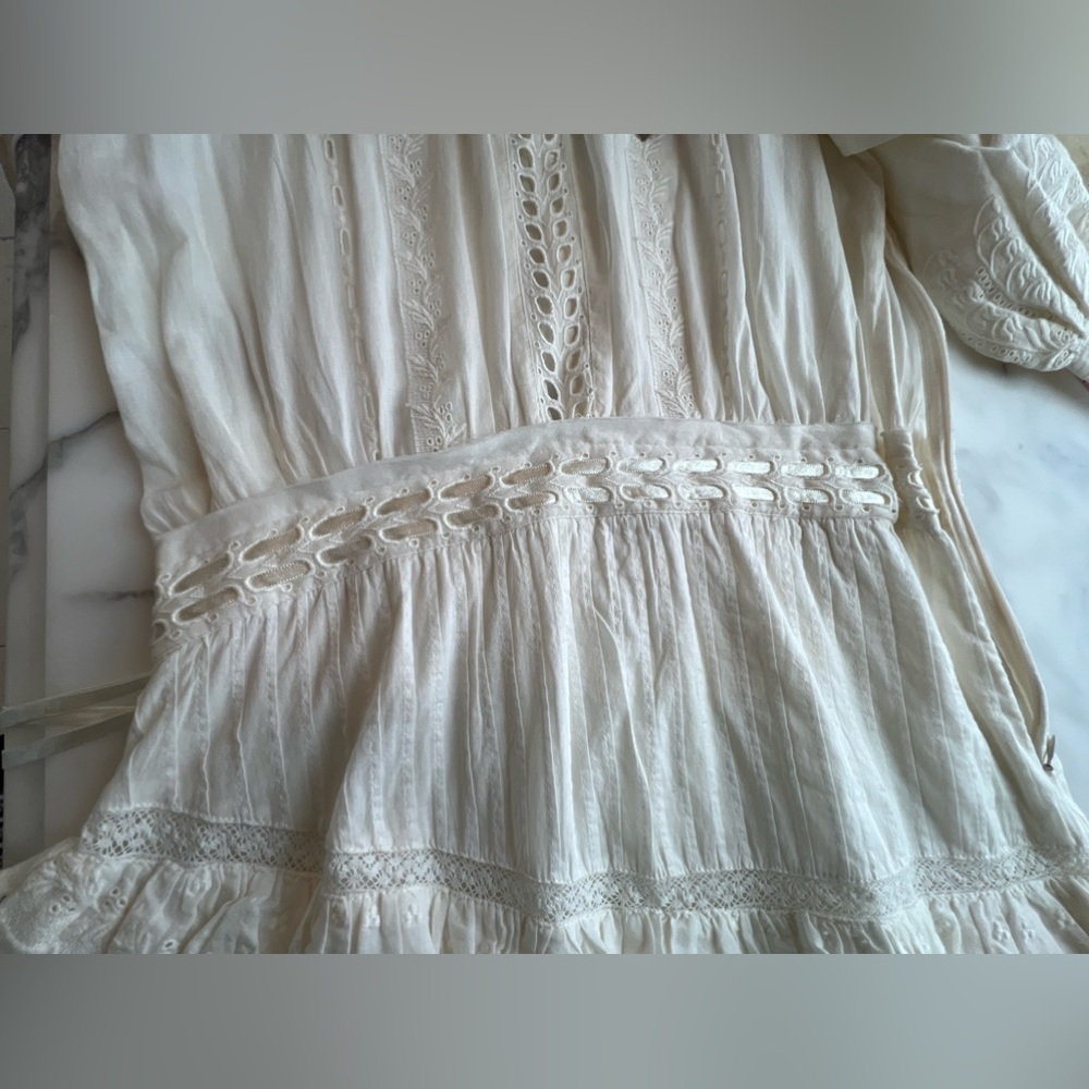 LoveshackFancy Lorelei Dress, Ivory, XS, NEW WITH TAGS, button back, side zip - Picture 8 of 16